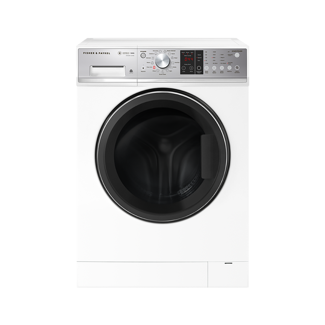 FISHER & PAYKEL 10KG WHITE FRONT LOADER STEAM CARE WASHING MACHINE image 0